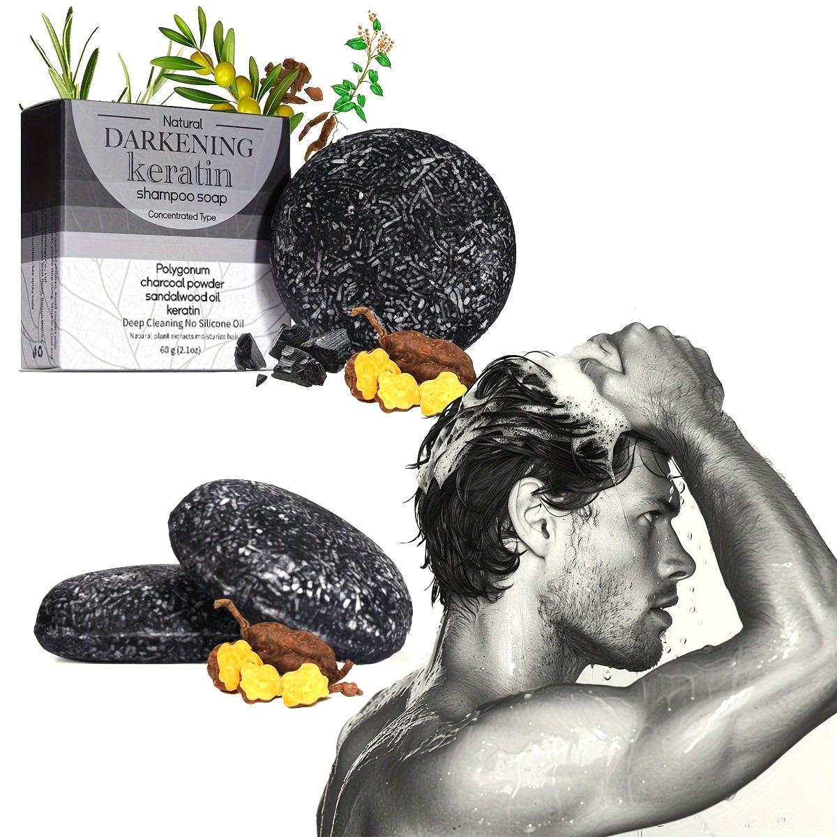 XF 60g Jabón Negro Champú Sóli - Bar Soap Shampoo Solid reseña y precio